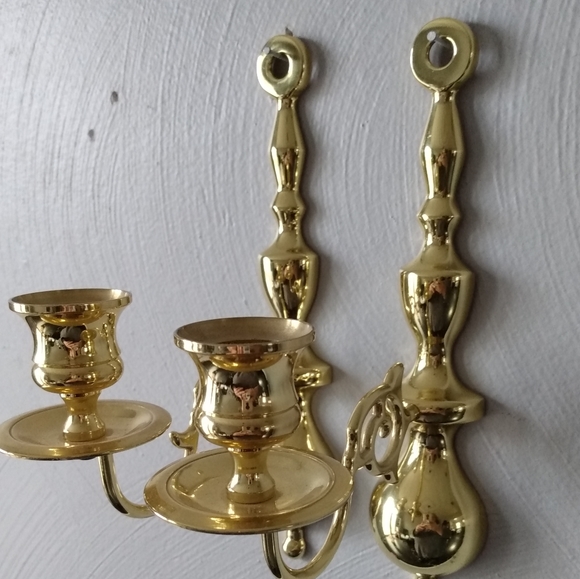 Baldwin Brass polished wall candleholders - Picture 2 of 16
